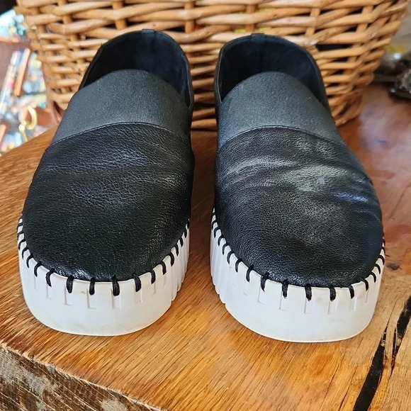 Jeffrey Campbell Cube Black and White Leather Shoes Sz 9 - Picture 2 of 16